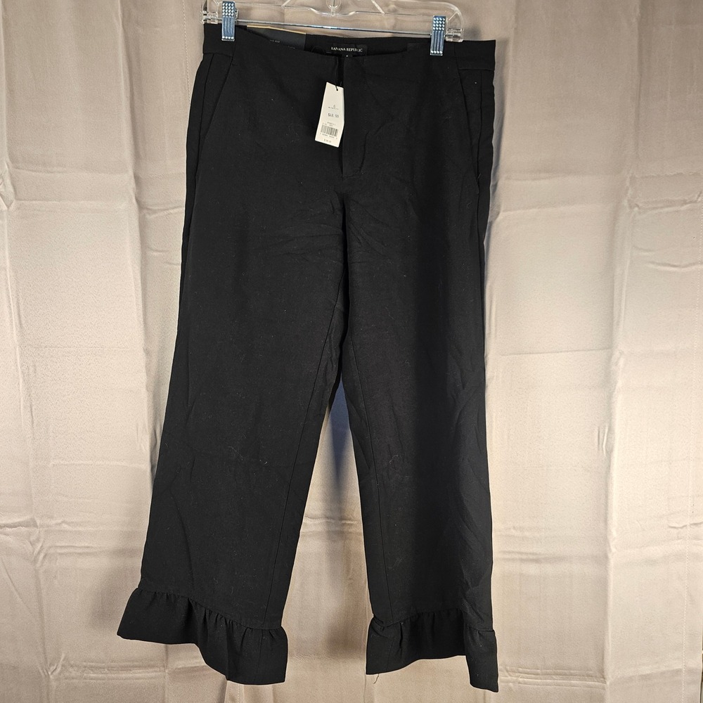 NWT Banana Republic Womens Black Logan Crop Trouser Pants 6